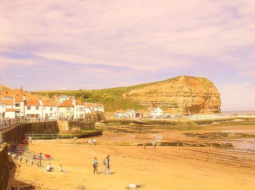 Cottages in Staithes beach